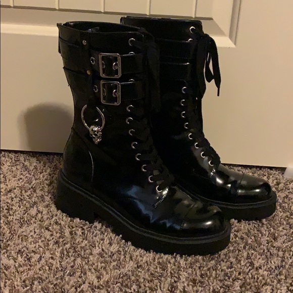 Killstar Shoes - Bones O-Ring Boots